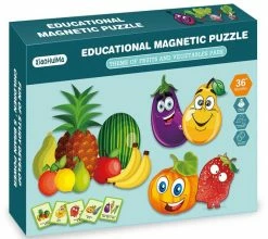 Blue Toys Επιτραπέζιο Wooden Magnetic Puzzle Game Φρούτα – Λαχανικά (MKM465700)