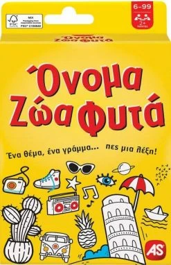 AS το καλό παιχνίδι Επιτραπέζιο Παιχνίδια Με Κάρτες:Όνομα Ζώα Φυτά (1040-21405)